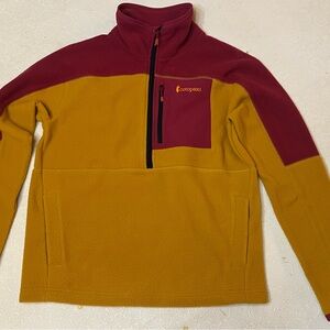 Cotopaxi Burgundy and Mustard Fleece Pullover